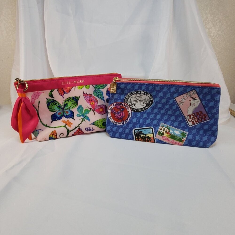2 Estée Lauder Cosmetic Makeup Bags Pouches